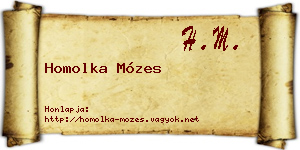 Homolka Mózes névjegykártya